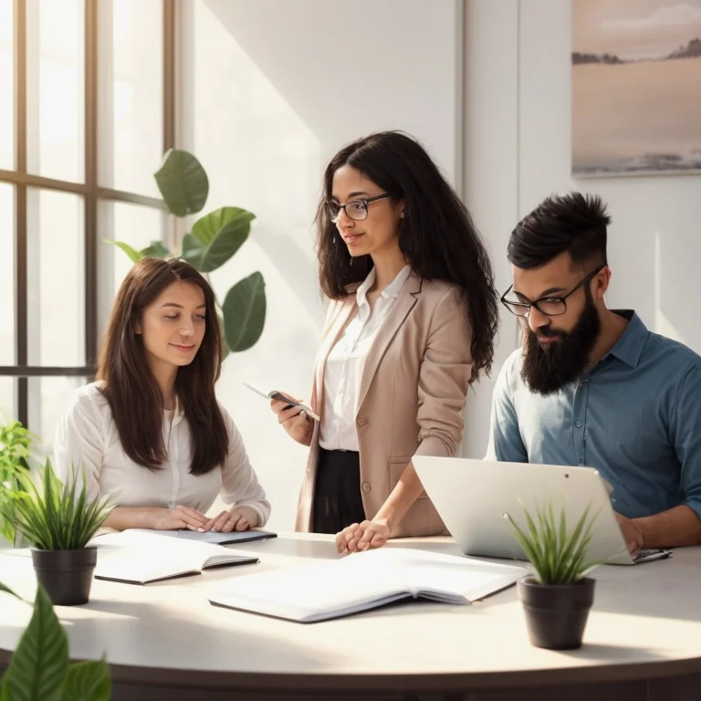 Ejecutiva sonriente en sesión de coaching